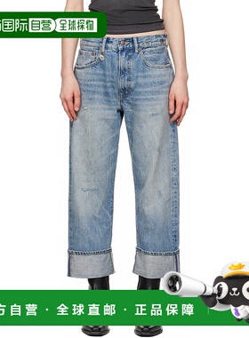 1h可退 潮奢 R13 女士 蓝色 Cuffed X-Boyfriend 牛仔裤 R13WD111