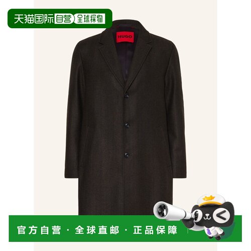 HUGO 男士大衣 100319917216000 CO 墨绿色 MALTE Wool coat