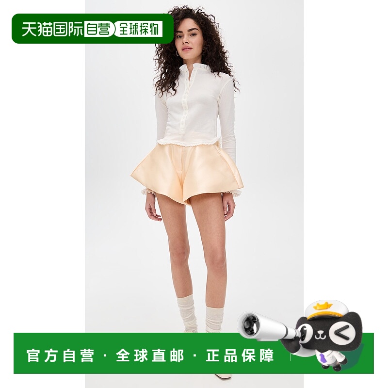 1h可退 潮奢 MARQUES' ALMEIDA 女士 Heavy Volume 缎面垂褶短裤