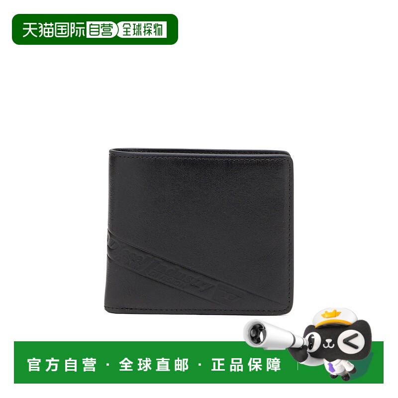 1h可退 DIESEL 男士钱包 X10619P8811T8013 SS2026 黑色 双折钱包