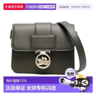 金色Logo标牌翻盖磁扣主夹层 TROT 小牛皮 女士BOX LONGCHAMP珑骧