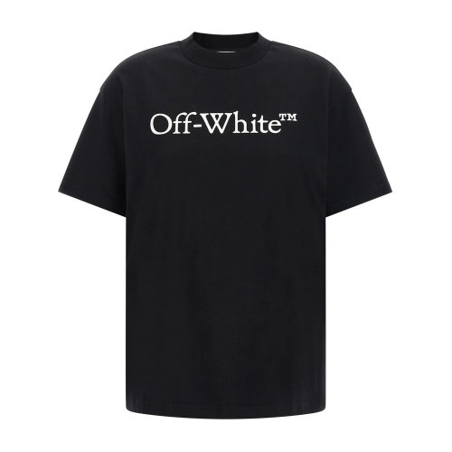 OFF-WHITE 女士T恤 2FA00677TW003 AW2026 黑色 BIG LOGO BOOKISH