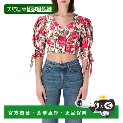 CHLOÉ 女士T恤 CH26UHT3031691Y SS2026 白色 Short top with a f
