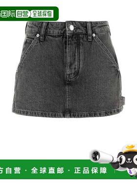 1h可退 潮奢 Alexander Wang 亚历山大 王 女士 黑色牛仔裤裙 4DC