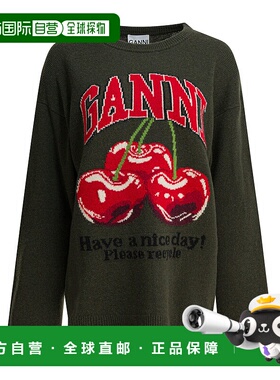 GANNI 女士针织衫 A1070112861 SS2026 绿色 Ganni Wool-Blend Cr