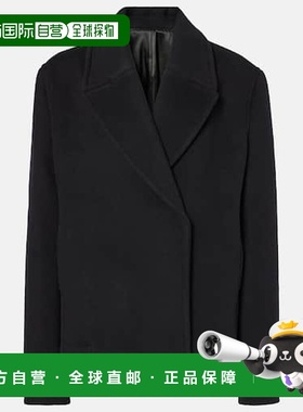 1h可退 潮奢 TOT&Ecirc;ME 女士 短款羊毛混纺双排扣大衣西装