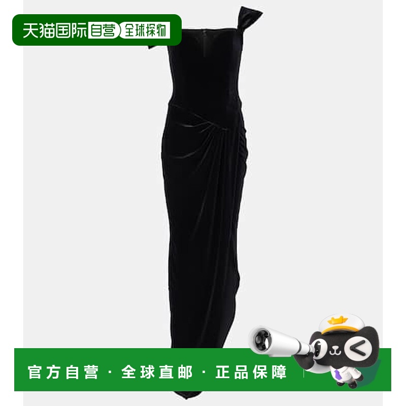 1h可退 潮奢 ALEX PERRY 女士 不对称天鹅绒抹胸礼服