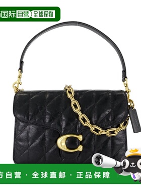 1h可退 COACH 女士单肩包 CAF55B4BK AW2025 黑色 Chain Tabby单