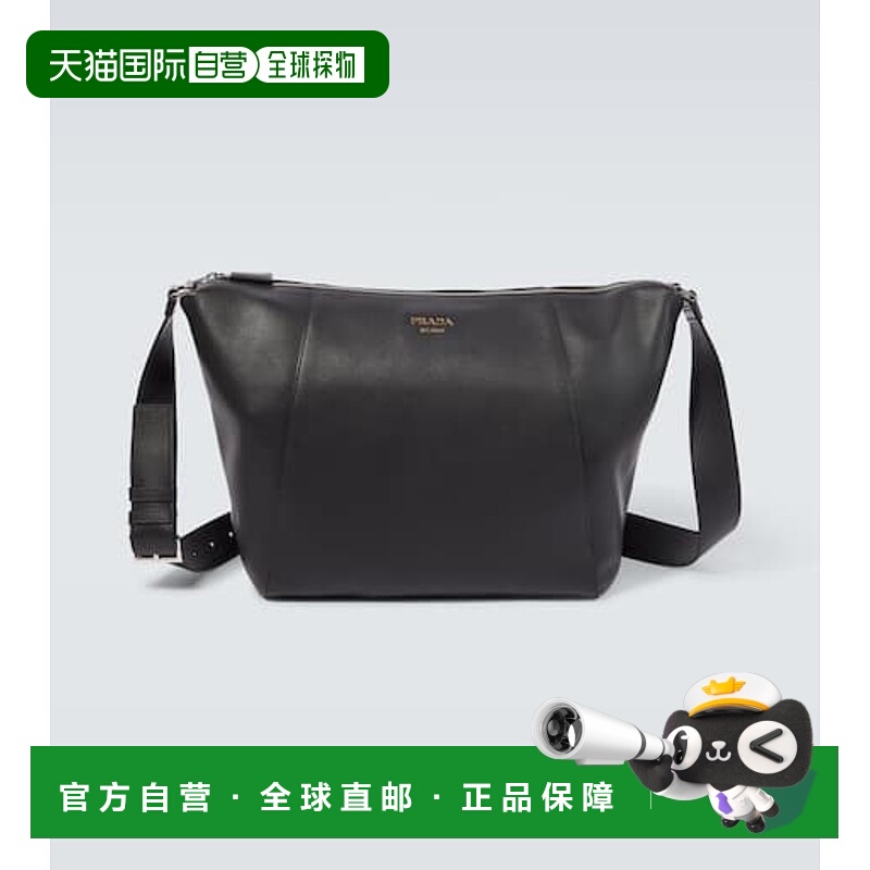 1h可退 潮奢 Prada 普拉达 男士 皮革肩包 black黑色 舒适时尚