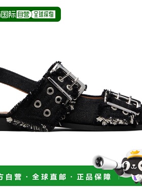 1h可退 潮奢 GANNI 甘尼 女士 黑色 Feminine Buckle 芭蕾鞋 S300