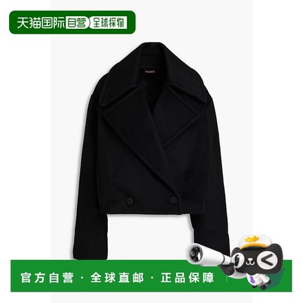 1h可退 潮奢 Staud 女士 Carver 羊毛混纺毛毡大衣 5668168BLACK