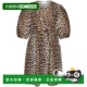 女士连衣裙 Leopard F9758943 GANNI 黄色 Poplin Dress