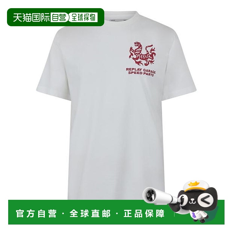 潮奢 Replay 男士 Sn44 机车方形T恤  舒适时尚高档舒适