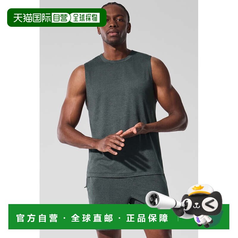 alo yoga 圆领纯色无袖背心 男款m2066rCharcoal Green Heather