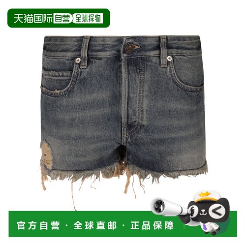 BALENCIAGA 女士牛仔裤 793948TJW952204 AW2024 黑色短裤
