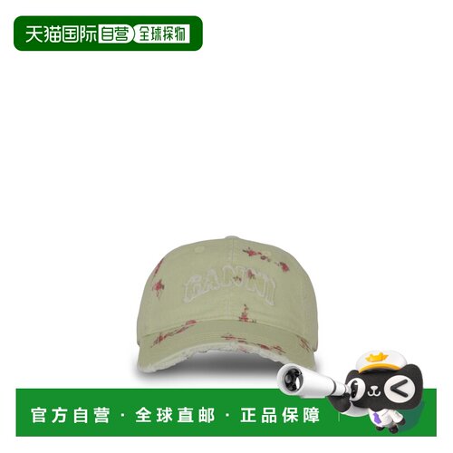 GANNI 女士帽子 B3020213ZZ7 AW2026 米白色 花卉做旧棒球帽