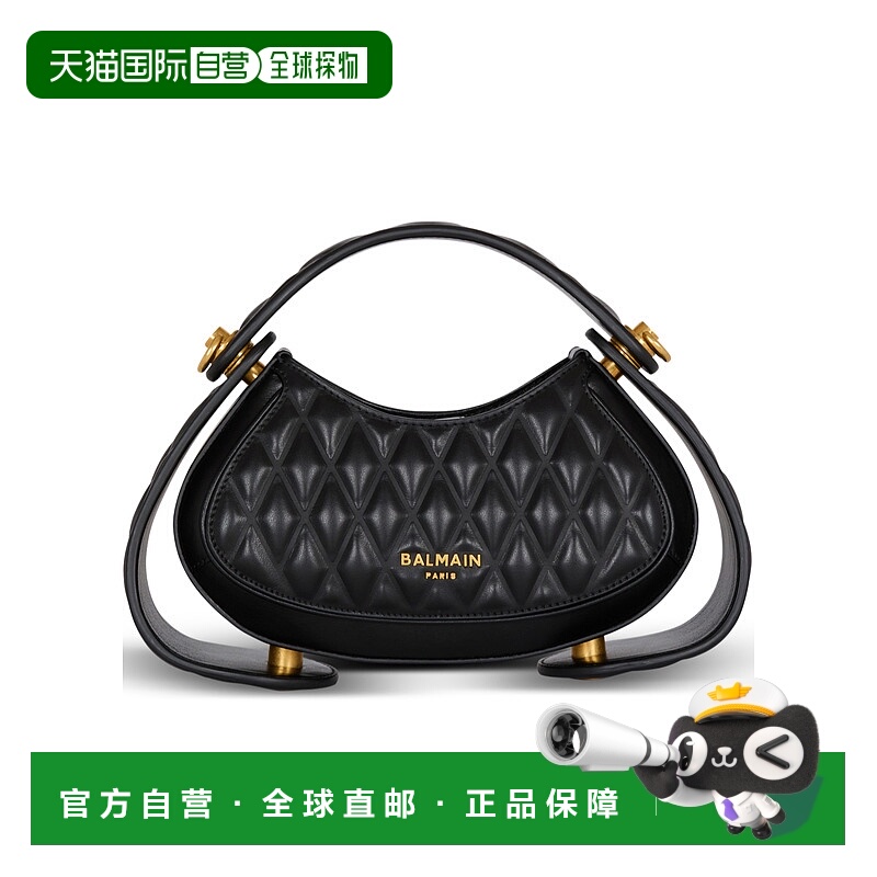 1h可退 BALMAIN 女士单肩包 EN1DA942LHLB0PA SS2025 黑色 小号绗
