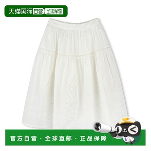 CHLOÉ 白色 女童连衣裙 SS2025 松紧腰半身裙 C20454117 1h可退