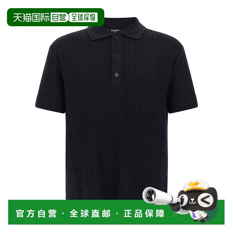 1h可退 潮奢 Balmain 巴尔曼 男士 字母針織 Polo 衫 GH1GB044KI0