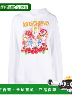 1h可退 奢淘 Moschino 鬼鬼吴映洁同款 ANIMÉ印花连帽卫衣 女 J17