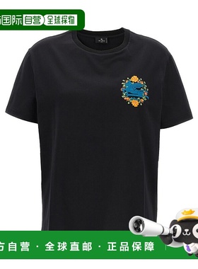 1h可退 ETRO 女士T恤 WRJB0006AC036N0000 CO 黑色 ETRO Logo emb