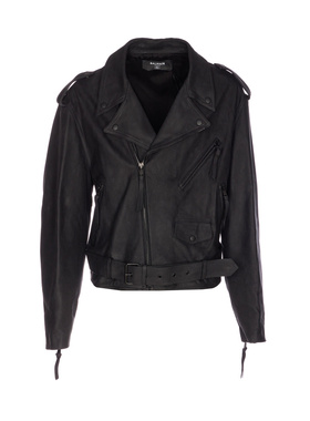 BALMAIN 男士夹克 TD580LE110PA SS2026 黑色皮夹克