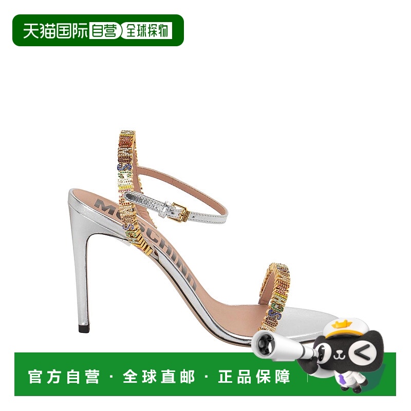 1h可退 MOSCHINO 女士凉鞋 MA1605AC1IMCX902 AW2024 银色高跟鞋