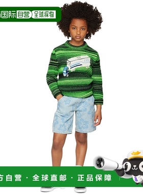 1h可退 潮奢 Erl 女童 蓝色 Hibiscus 儿童牛仔短裤童装 ERL04KP0