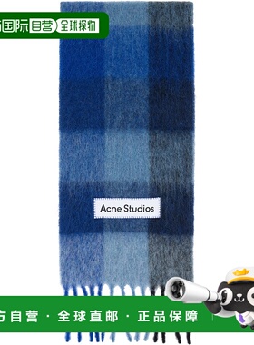 1h可退 潮奢 Acne Studios 艾克妮 男士 蓝色 Mohair Checked 围