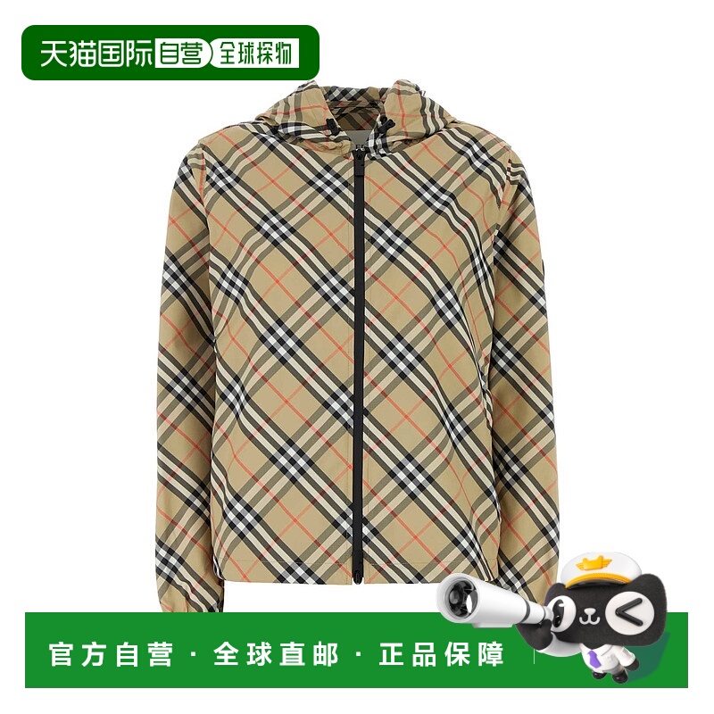 BURBERRY 女士外套 8110301B9368 AW2025 浅棕色 Check hooded ja