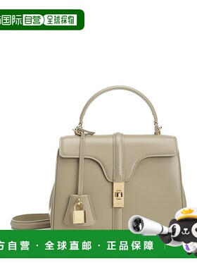 CELINE 女士手提包 188003BEY18GT AW2025 灰色 16号缎面小牛皮单