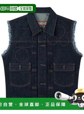 KENZO 男士马甲 FG55DV0076U1DM SS2026 深棕色 无袖牛仔马甲