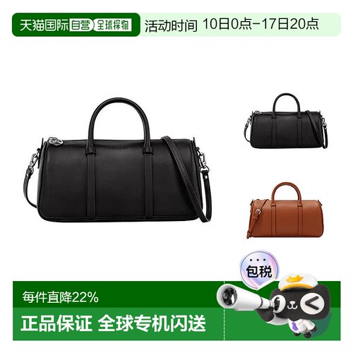 LONGCHAMP珑骧女士Logo凹面压花小牛皮 单肩斜挎手提包黑色