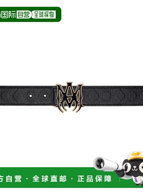 1h可退 潮奢 AMIRI 男士 黑色 MA Quad 4 CM 腰带 AMACBL1021皮带