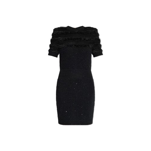 BALMAIN 女士连衣裙 FF1R6145KI740PA AW2025 黑色 Dress with sh