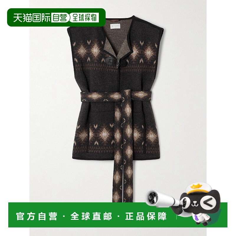 1h可退 潮奢 WE NORWEGIANS 女士 Hovden 束带皮革边羊毛背心 229