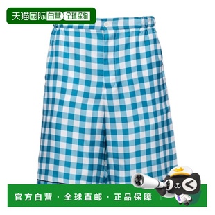 SPH207120IF0I65 短裤 SS2023 蓝色 PRADA 格纹短裤 男士