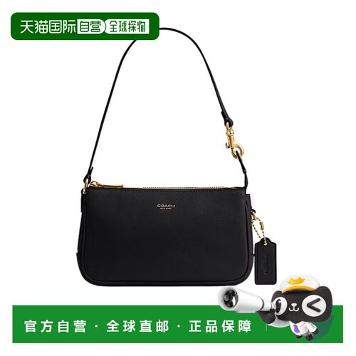 COACH 女士斜挎包 CCD09B4BK AW2025 黑色 Plaza 18 蔻驰单肩包