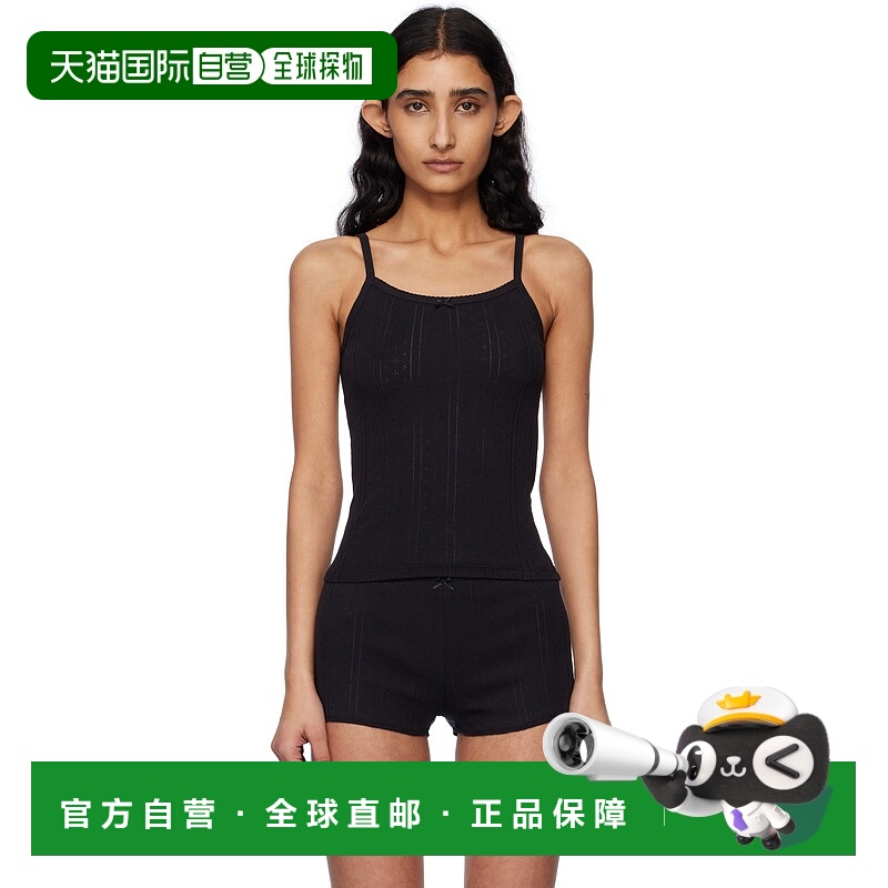 1h可退 潮奢 COUCOU 女士 黑色 The Picot Regular 吊带背心 CC1T