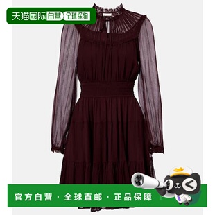 潮奢 Ava ULLA 女士 打结领真丝雪纺迷你连衣裙 JOHNSON 1h可退