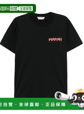 MARNI 男士T恤 HUMU0198X0UTC44600N99 CO 黑色 Logo T-Shirt男装