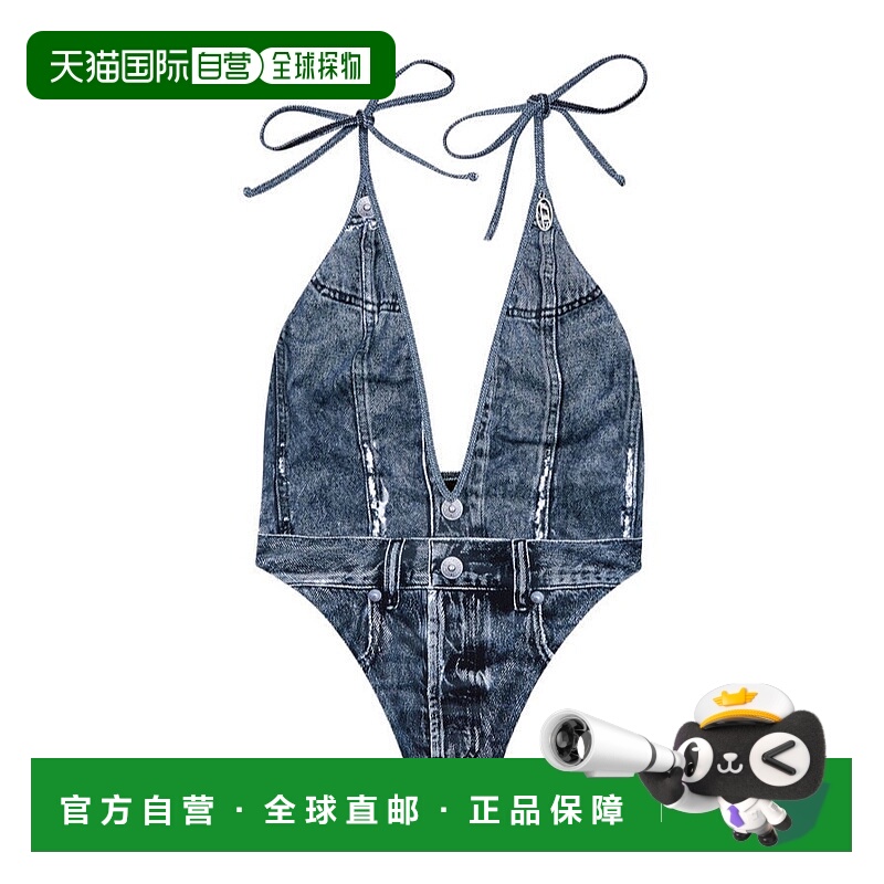 1h可退 DIESEL 女士泳装 A187510BNCWE6863 AW2025 蓝色 吊带连体