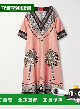 1h可退 潮奢 La Doublej 女士 Muumuu 宽松款印花斜纹丝绸长款连