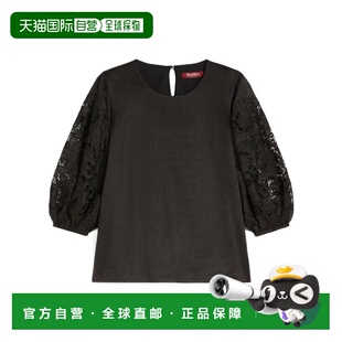 6161016206003 女士衬衫 SS2026 黑色 刺绣 MAX 苎麻纱和英式 MARA