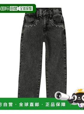 MARC JACOBS 女童长裤 W60594Z11 AW2025 黑色 水钻牛仔裤