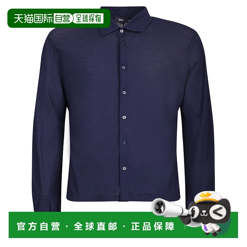 1h可退 HERNO 男士衬衫 JPL004U520059200 AW2022 蓝色 Dark blue