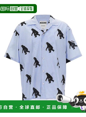 1h可退 MOSCHINO 男士衬衫 022602581303 SS2025 浅蓝色 Print Sh