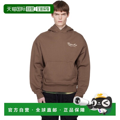 AMIRI 男士 棕色 Chateau Script 连帽衫 AMTOJR1077Tobacco卫衣