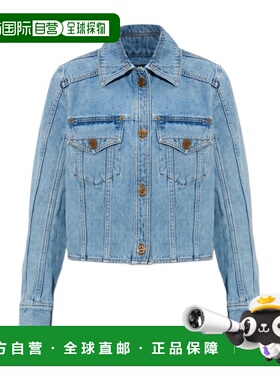 BALMAIN 女士西服 GF1TC215DG116FC SS2026 蓝色 长袖牛仔外套