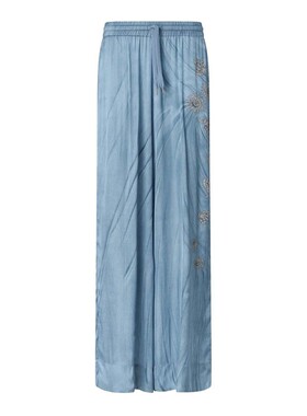 PINKO 女士休闲裤 106210A37NF15 SS2026 蓝色 印花休闲裤阔腿裤
